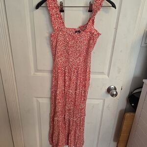 Vero Moda Red and White Maxi Dress